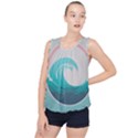 Waves Tidal Ocean Sea Tsunami Wave Minimalist Bubble Hem Chiffon Tank Top View1