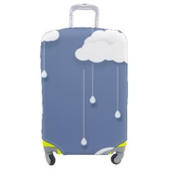 Blue Clouds Rain Raindrops Weather Sky Raining Luggage Cover (medium) by Wav3s