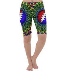 Grateful Dead Pattern Cropped Leggings  by Wav3s