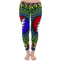 Grateful Dead Pattern Classic Winter Leggings by Wav3s