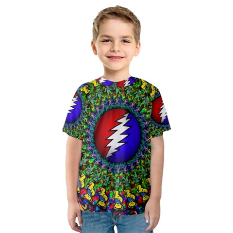 Grateful Dead Pattern Kids  Sport Mesh Tee by Wav3s