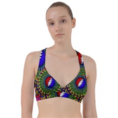 Grateful Dead Pattern Sweetheart Sports Bra by Wav3s