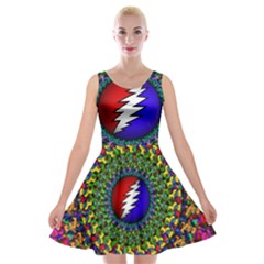 Grateful Dead Pattern Velvet Skater Dress by Wav3s