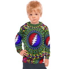 Grateful Dead Pattern Kids  Hooded Pullover by Wav3s