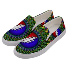 Grateful Dead Pattern Men s Canvas Slip Ons by Wav3s