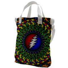 Grateful Dead Pattern Canvas Messenger Bag by Wav3s