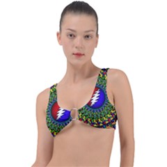 Grateful Dead Pattern Ring Detail Bikini Top by Wav3s