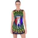 Grateful Dead Pattern Lace Up Front Bodycon Dress View1