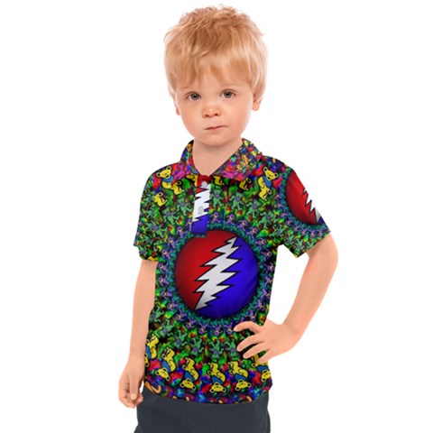 Grateful Dead Pattern Kids  Polo Tee by Wav3s