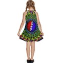 Grateful Dead Pattern Kids  Halter Collar Waist Tie Chiffon Dress View4