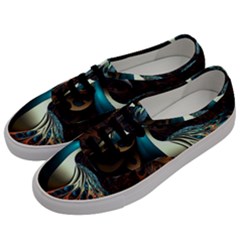 Peacock Bird Feathers Plumage Colorful Texture Abstract Men s Classic Low Top Sneakers by Wav3s