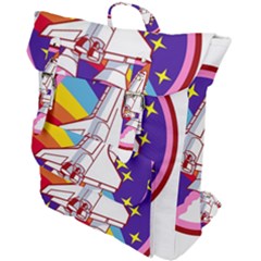 Badge-patch-pink-rainbow-rocket Buckle Up Backpack by Wav3s