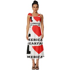 I Love American Breakfast Tie-strap Tiered Midi Chiffon Dress by ilovewhateva