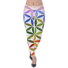 Mandala Rainbow Colorful Velvet Leggings by Ndabl3x