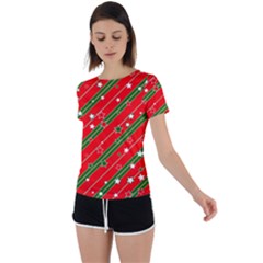 Christmas Paper Star Texture Back Circle Cutout Sports Tee by Ndabl3x