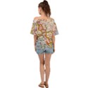 Map Europe Globe Countries States Off Shoulder Short Sleeve Top View2