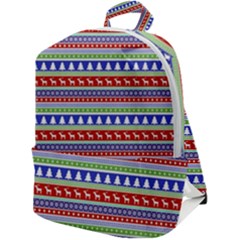 Christmas Color Stripes Pattern Zip Up Backpack by Ndabl3x