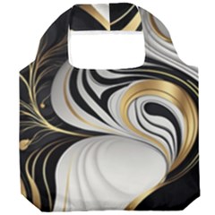 Pattern Gold Marble Foldable Grocery Recycle Bag by Vaneshop