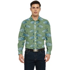 Fishes Pattern Background Theme Men s Long Sleeve  Shirt by Vaneshop