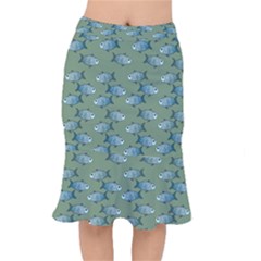 Fishes Pattern Background Theme Short Mermaid Skirt by Vaneshop