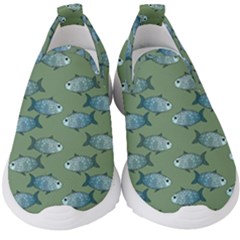 Fishes Pattern Background Theme Kids  Slip On Sneakers