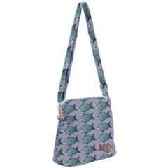 Fishes Pattern Background Theme Art Zipper Messenger Bag by Vaneshop