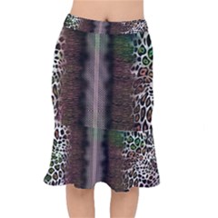 Leopard Animal Shawl Honeycomb Short Mermaid Skirt by Vaneshop