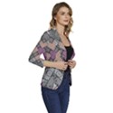 Mandala Decoration Floral Flower Women s One-Button 3/4 Sleeve Short Jacket View3