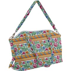 Flower Fabric Design Canvas Crossbody Bag by Vaneshop