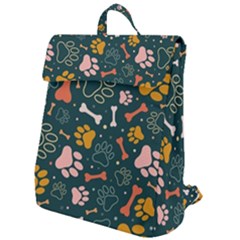 Dog Paw Colorful Fabrics Digitally Flap Top Backpack