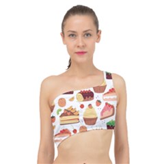 Seamless Pattern Hand Drawing Cartoon Dessert And Cake Spliced Up Bikini Top 