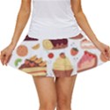 Seamless Pattern Hand Drawing Cartoon Dessert And Cake Women s Skort View1