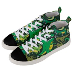 Dino Kawaii Men s Mid-top Canvas Sneakers by Wav3s