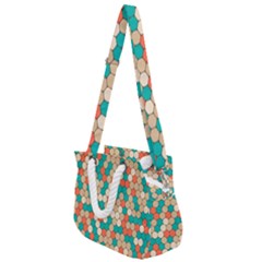 Multicolored Honeycomb Colorful Abstract Geometry Rope Handles Shoulder Strap Bag by Vaneshop