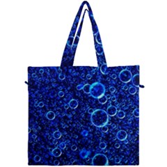 Blue Bubbles Abstract Canvas Travel Bag by Vaneshop