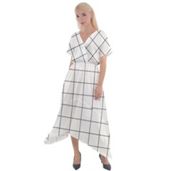 Mesh Cross Front Sharkbite Hem Maxi Dress by zhou