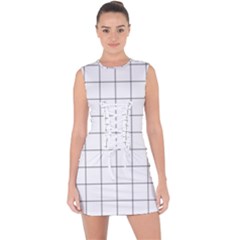 Mesh Lace Up Front Bodycon Dress by zhou