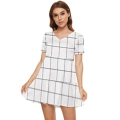 Mesh Tiered Short Sleeve Babydoll Dress by zhou