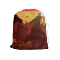 Japan Art Illustration Drawstring Pouch (xl) by Grandong