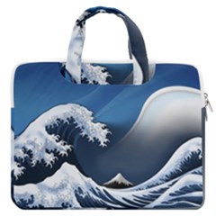 The Great Wave Off Kanagawa Macbook Pro 16  Double Pocket Laptop Bag  by Grandong