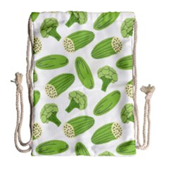 Vegetable Pattern With Composition Broccoli Drawstring Bag (large) by Grandong