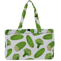 Vegetable Pattern With Composition Broccoli Canvas Work Bag by Grandong