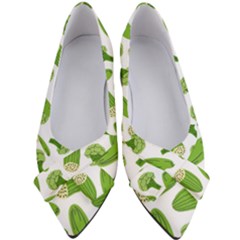 Vegetable Pattern With Composition Broccoli Women s Bow Heels by Grandong