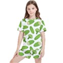 Vegetable Pattern With Composition Broccoli Kids  Tee And Sports Shorts Set View1