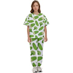 Vegetable Pattern With Composition Broccoli Kids  Tee And Pants Sports Set by Grandong