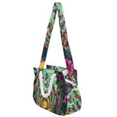 Monkey Tiger Bird Parrot Forest Jungle Style Rope Handles Shoulder Strap Bag by Grandong