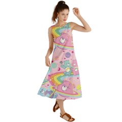 Bears Kawaii Pattern Summer Maxi Dress by Cowasu