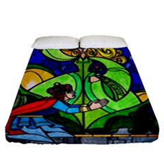 Beauty Stained Glass Rose Fitted Sheet (queen Size)