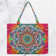 Mandalas Psychedelic Zipper Medium Tote Bag by Cowasu