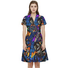 The Game Monster Stained Glass Short Sleeve Waist Detail Dress by Cowasu